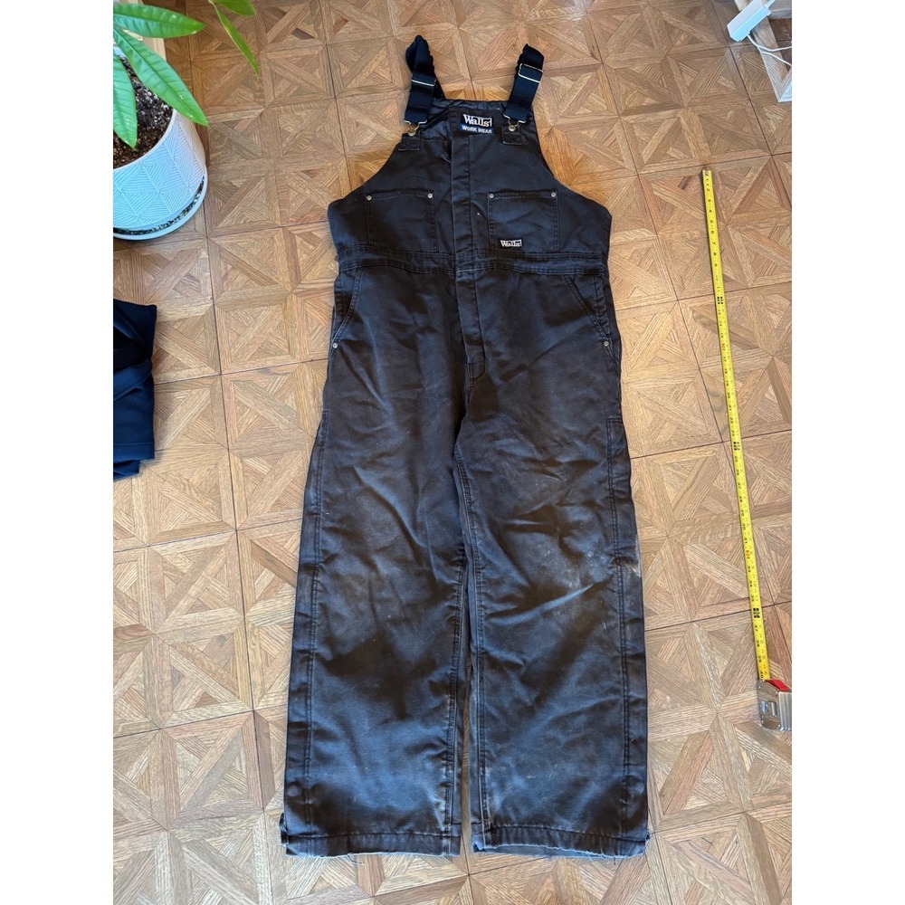 Walls Workwear Mens XL Black Insulated Duck Canvas Bib Overalls 14